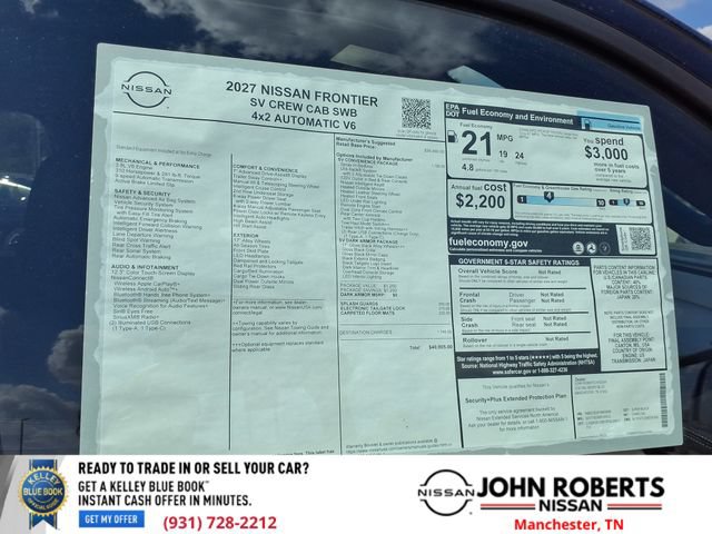 New 2027 Nissan Frontier SV w/ SV Convenience Package RWD image 19