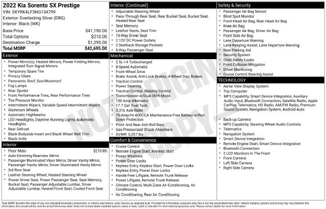 Certified 2022 Kia Sorento SX FWD image 31