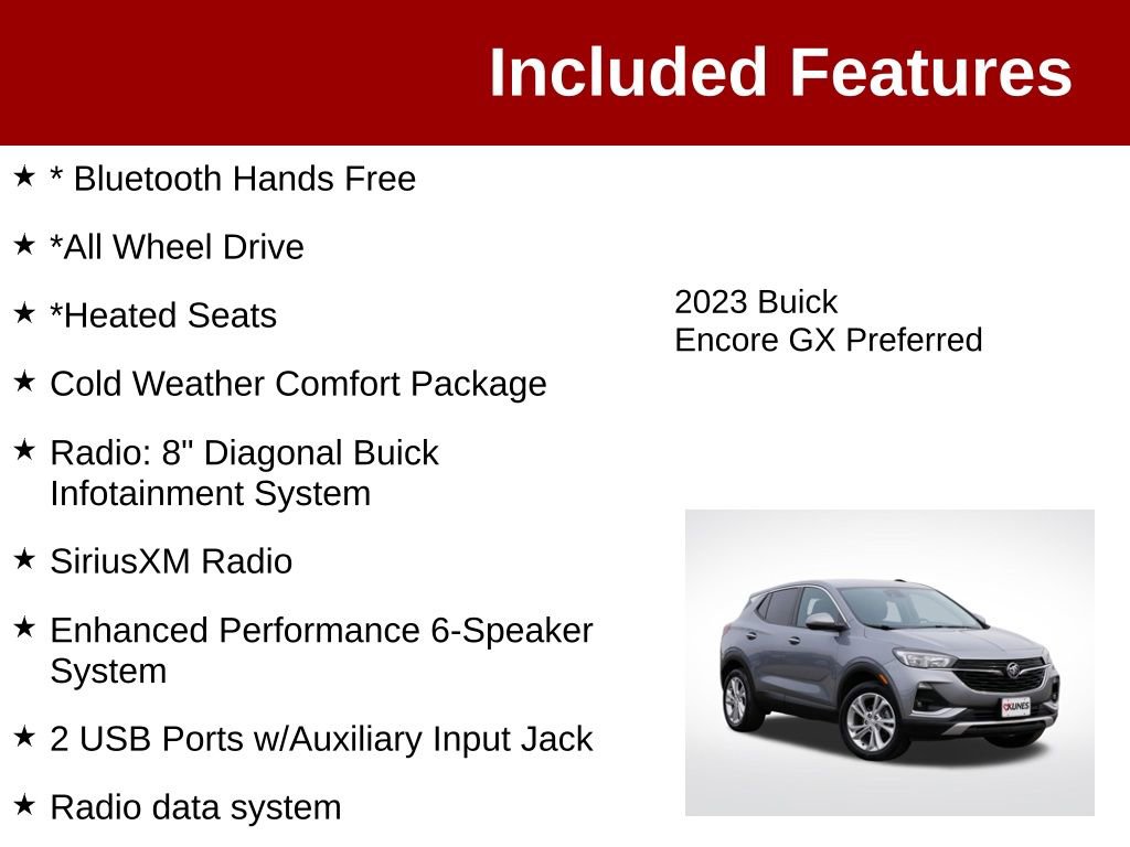 Used 2023 Buick Encore GX Preferred w/ Cold Weather Comfort Package AWD/4WD image 3