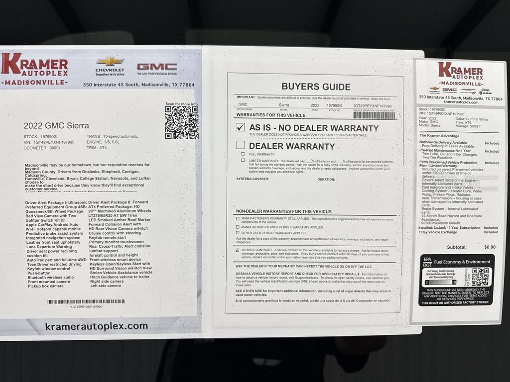 Used 2022 GMC Sierra 2500 AT4 w/ AT4 Preferred Package AWD/4WD image 35