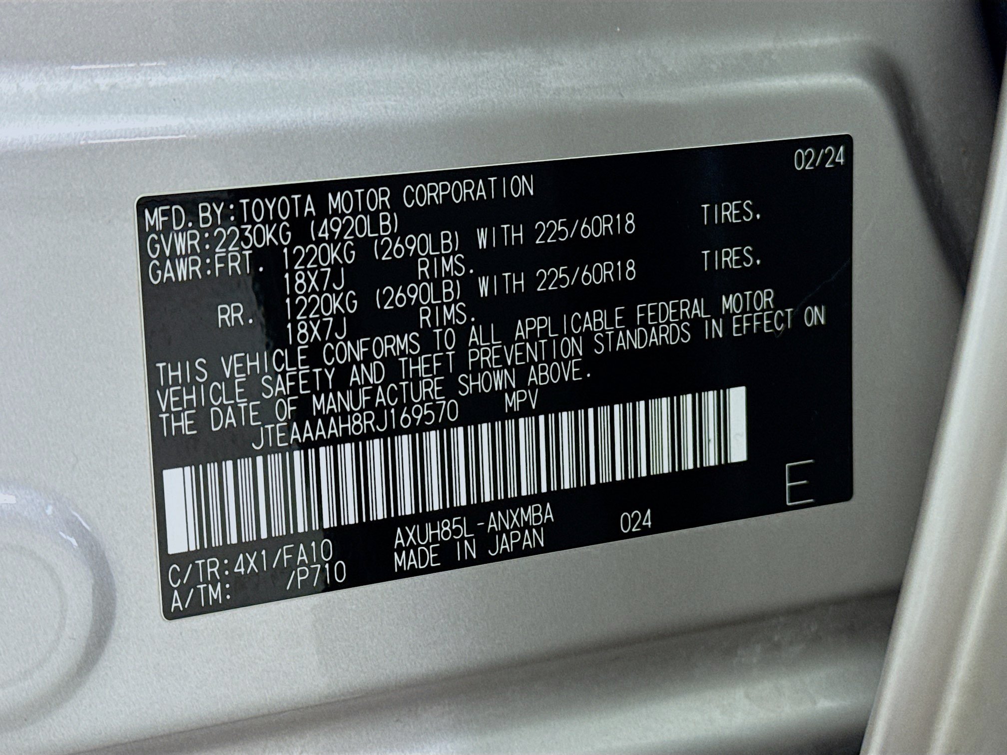 Certified 2024 Toyota Venza LE AWD/4WD image 31