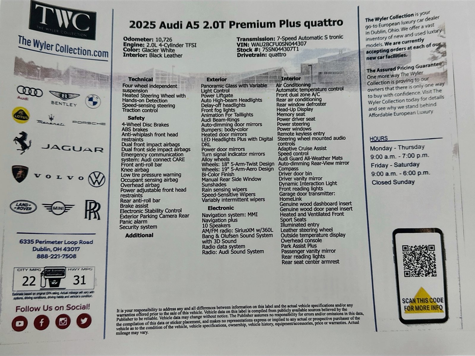 Certified 2025 Audi A5 Premium Plus w/ Premium Plus AWD/4WD image 49