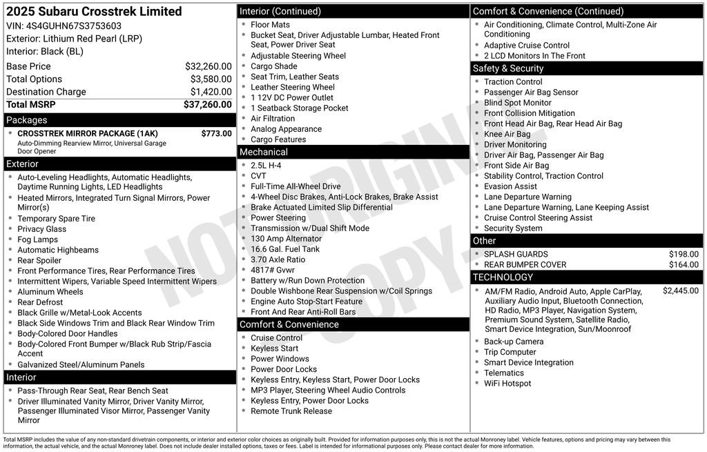 Certified 2025 Subaru Crosstrek 2.5i Limited w/ Crosstrek Mirror Package AWD/4WD image 46