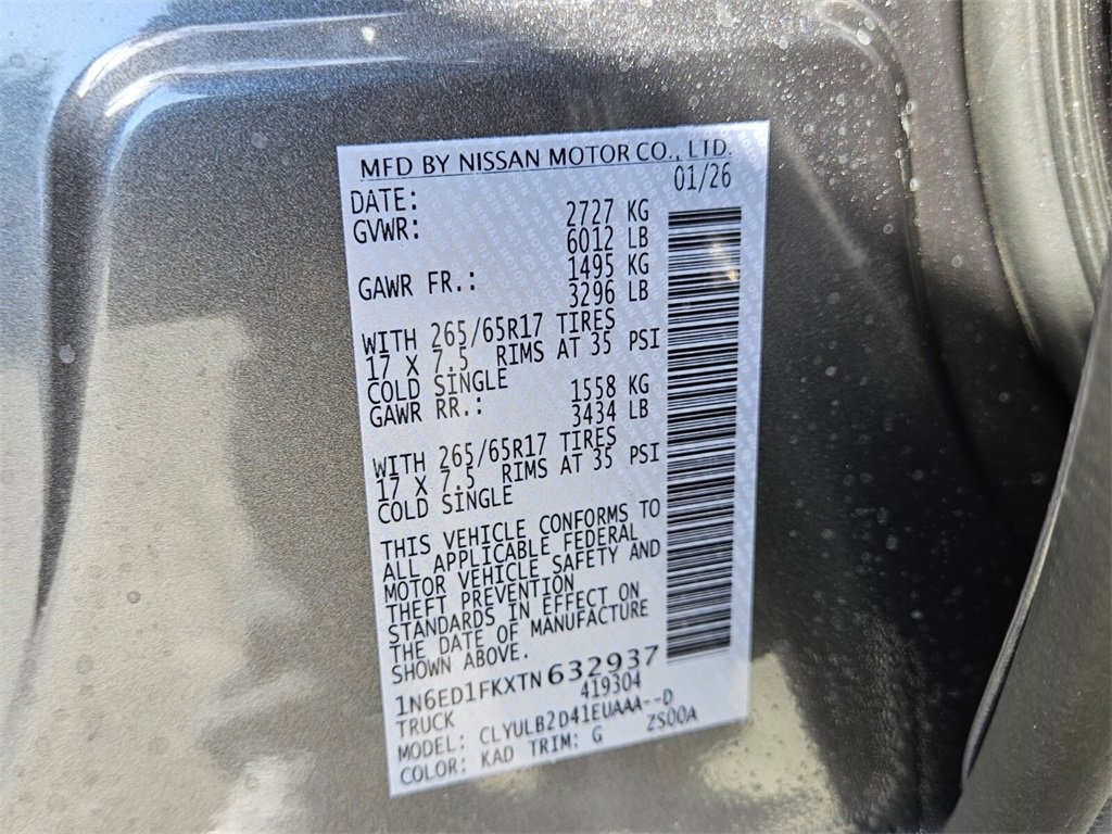 New 2026 Nissan Frontier SV image 6