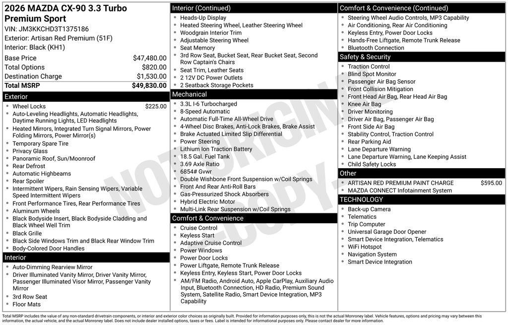 New 2026 MAZDA CX-90 3.3 Turbo w/ Premium Sport Pkg AWD/4WD image 7