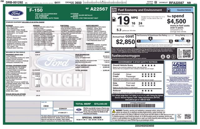 Used 2024 Ford F150 Lariat w/ Equipment Group 502A High AWD/4WD image 5