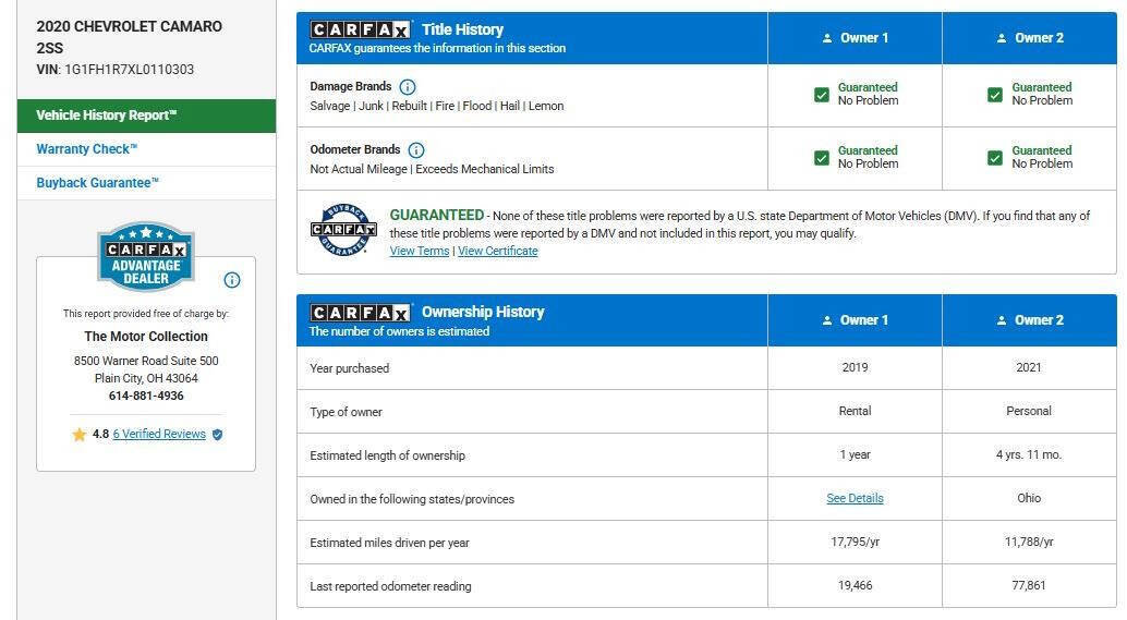 Used 2020 Chevrolet Camaro SS image 13