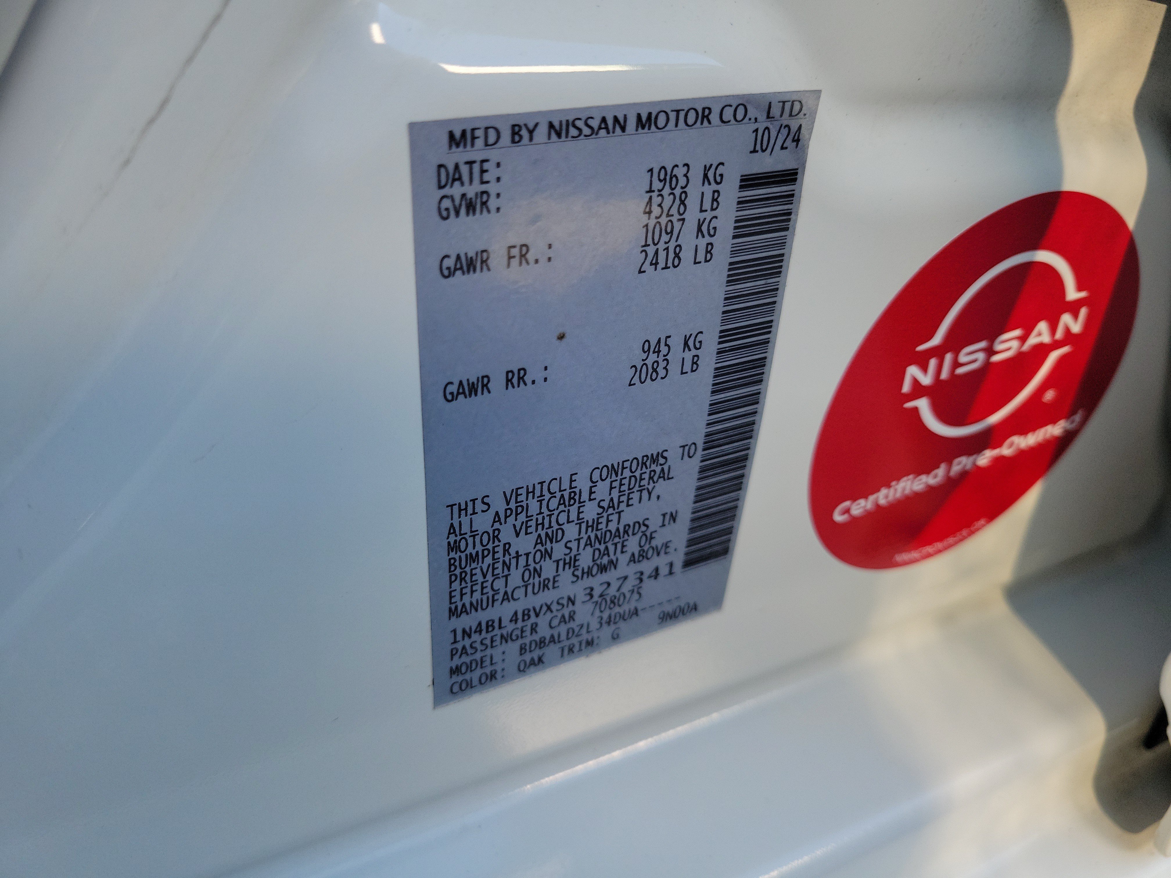 Certified 2025 Nissan Altima 2.5 S FWD image 30
