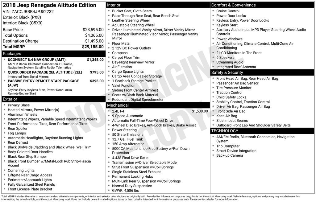 Used 2018 Jeep Renegade Altitude w/ UConnect 8.4 Nav Group image 5