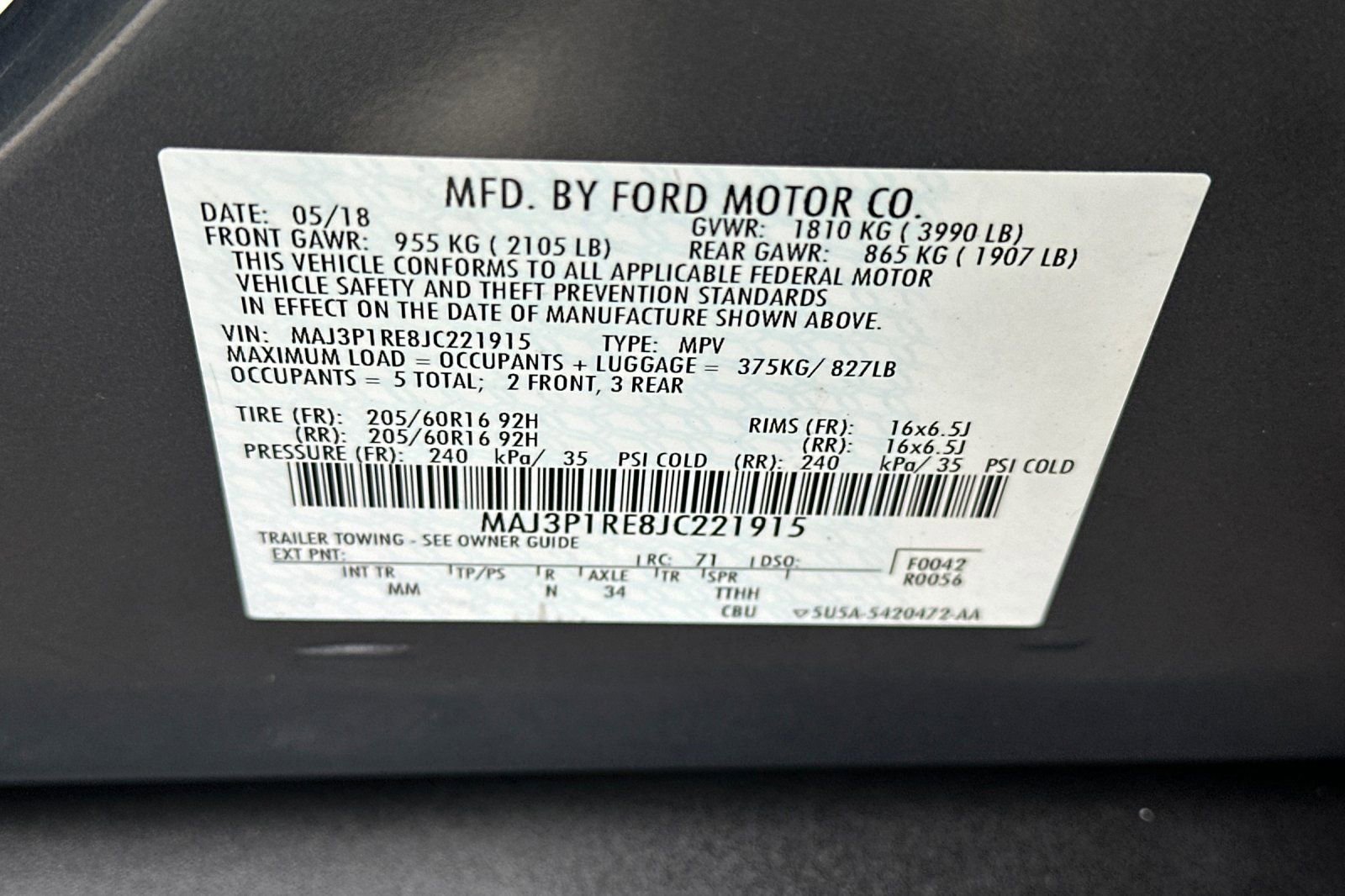 Used 2018 Ford EcoSport S FWD image 37