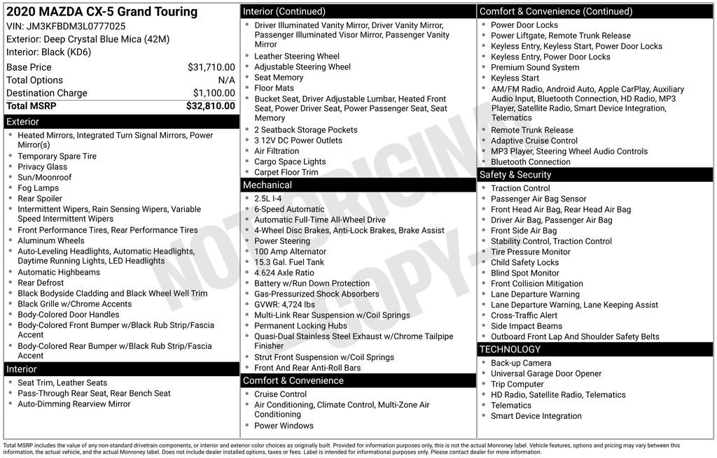 Used 2020 MAZDA CX-5 Grand Touring image 3