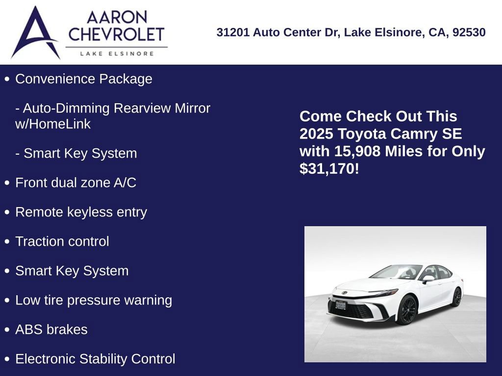 Used 2025 Toyota Camry SE w/ Convenience Package image 5