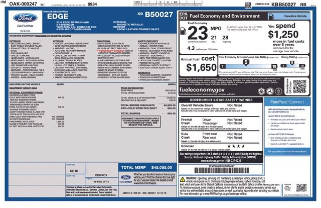 Used 2019 Ford Edge Titanium w/ Cold Weather Package AWD/4WD image 6