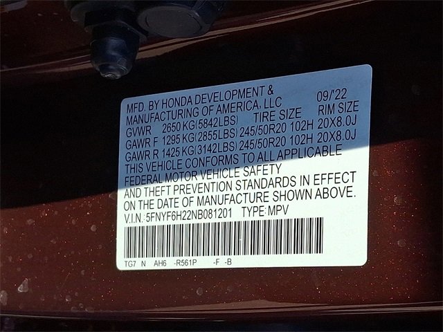 Certified 2022 Honda Pilot Special Edition image 24