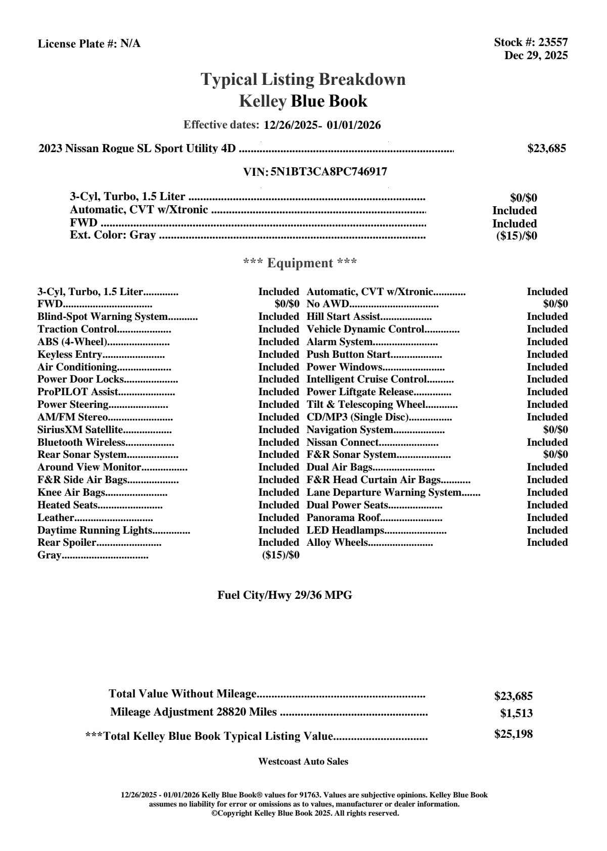 Used 2023 Nissan Rogue SL w/ SL Premium Package image 4