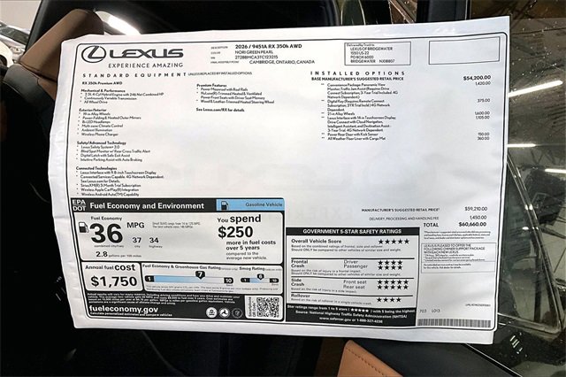 New 2026 Lexus RX 350h 350h Premium image 14