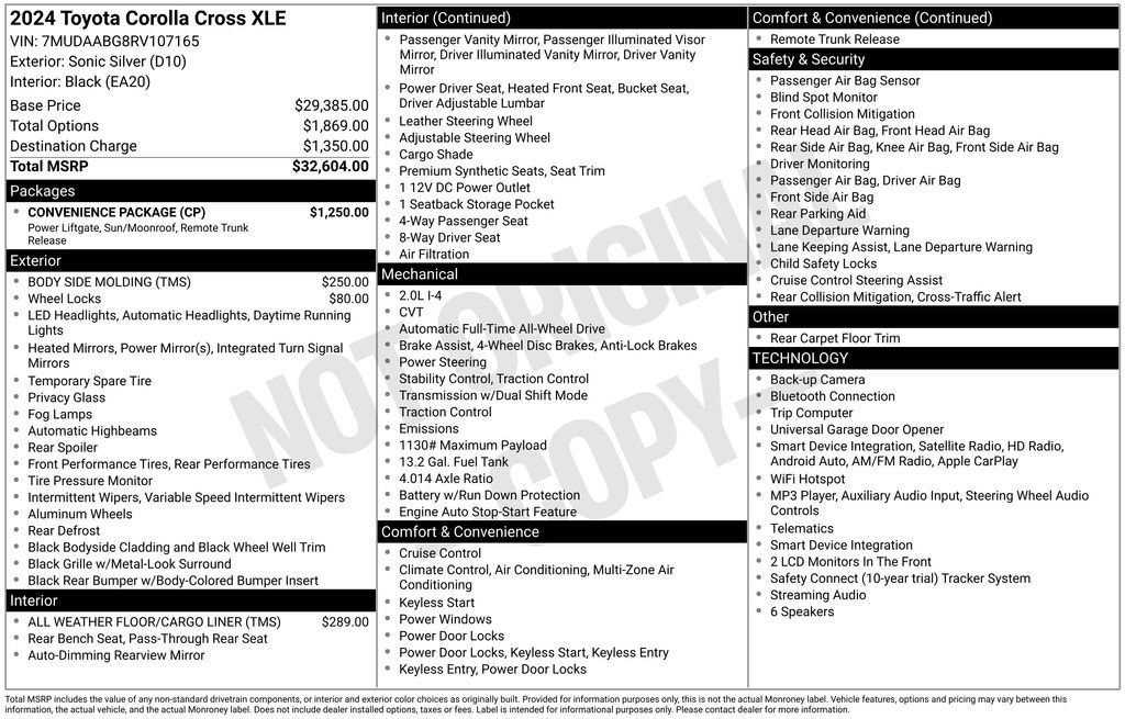 Used 2024 Toyota Corolla Cross XLE w/ Convenience Package AWD/4WD image 39