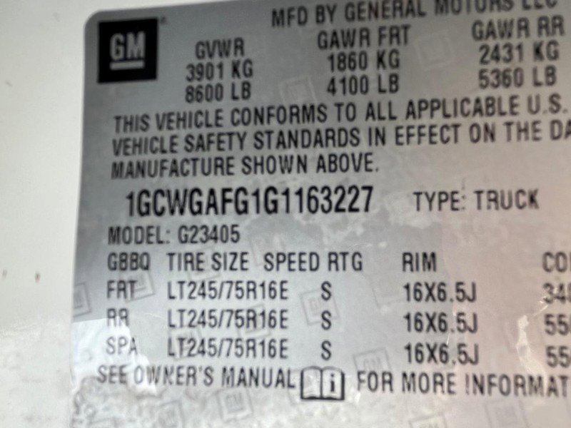 Used 2016 Chevrolet Express 2500 RWD 2500 135" image 15