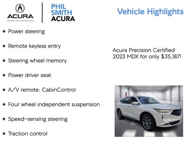 Certified 2023 Acura MDX FWD w/ Technology Package image 13