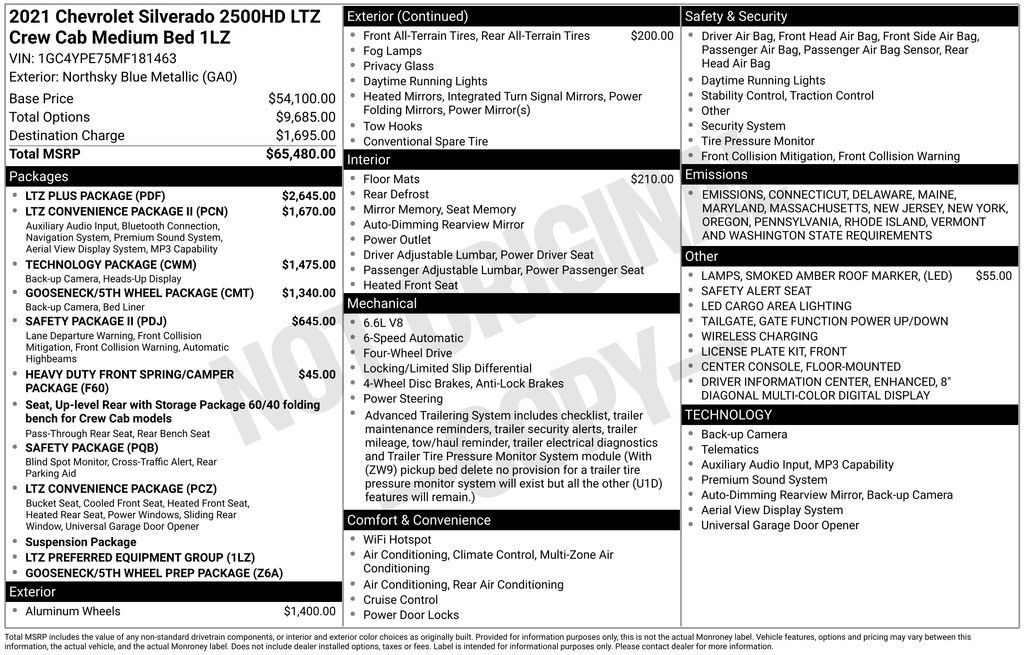 Used 2021 Chevrolet Silverado 2500 LTZ w/ LTZ Plus Package image 46