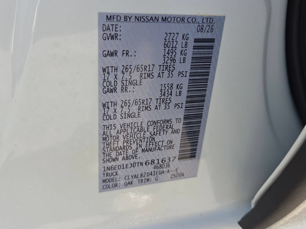 New 2026 Nissan Frontier SV w/ Tow Package RWD image 4