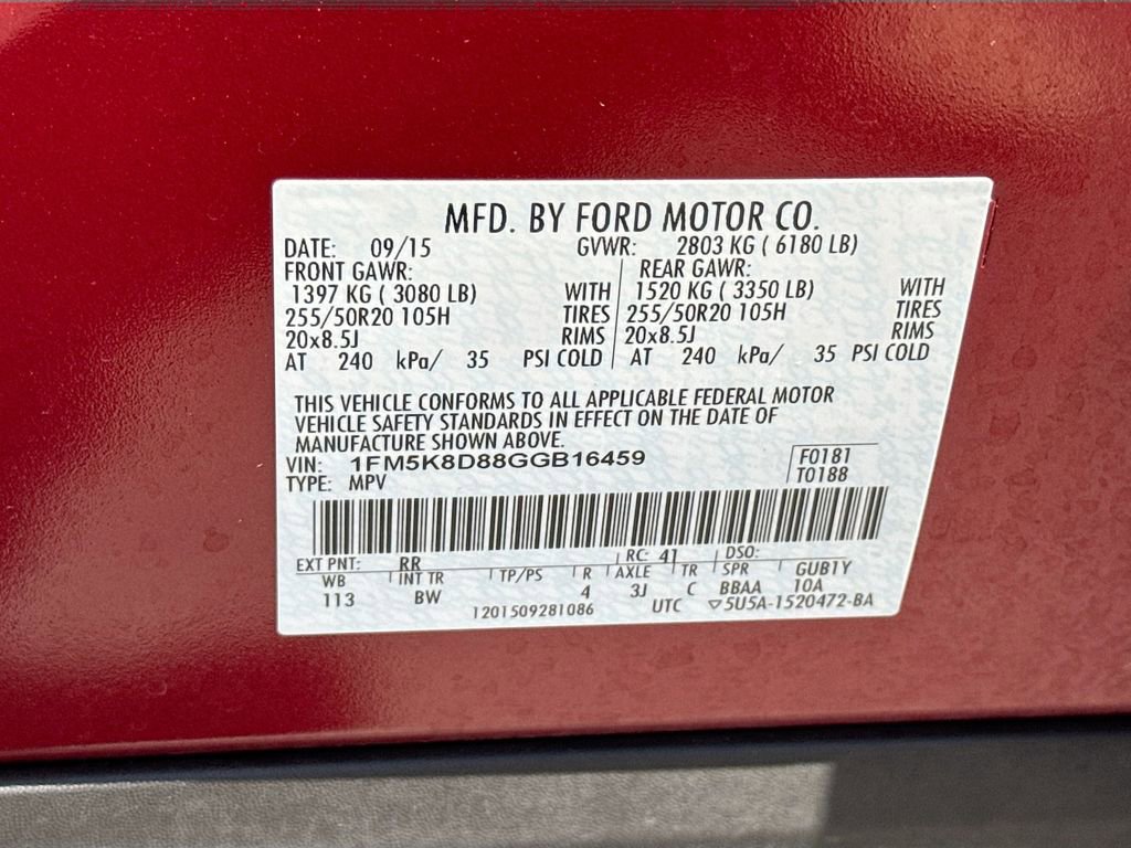 Used 2016 Ford Explorer XLT w/ Equipment Group 202A AWD/4WD image 30