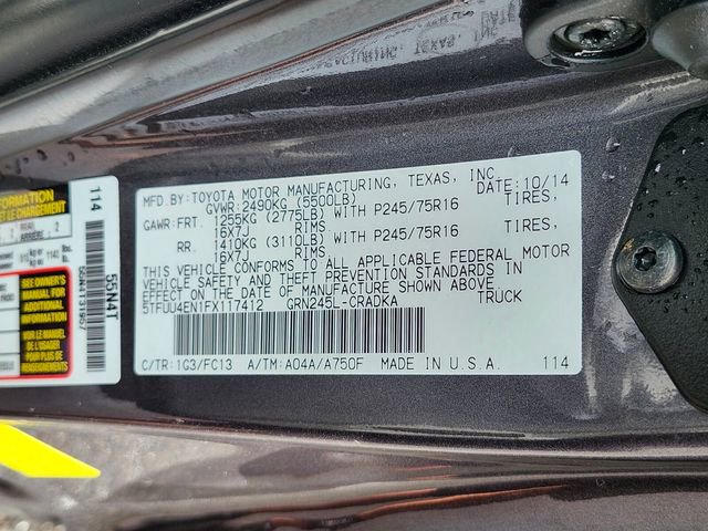 Used 2015 Toyota Tacoma 4x4 Access Cab V6 w/ SR5 Package image 31