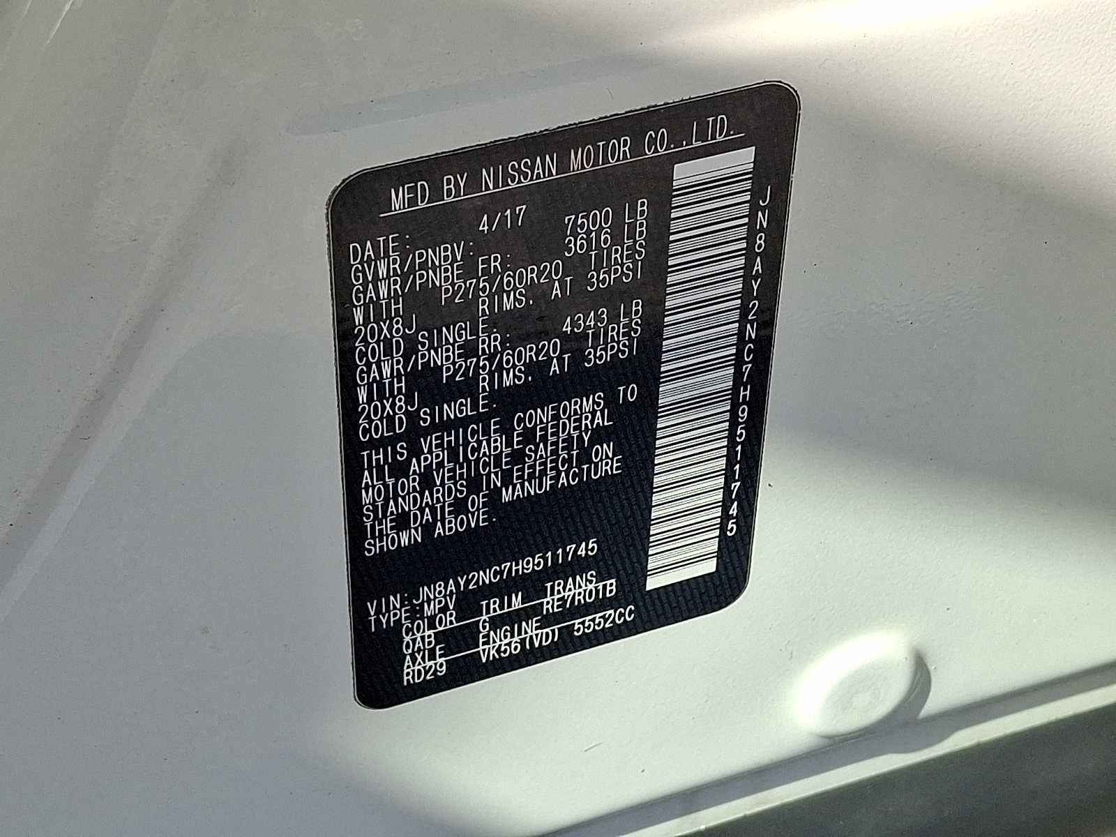 Used 2017 Nissan Armada Platinum w/ Interior Lighting Package AWD/4WD image 26