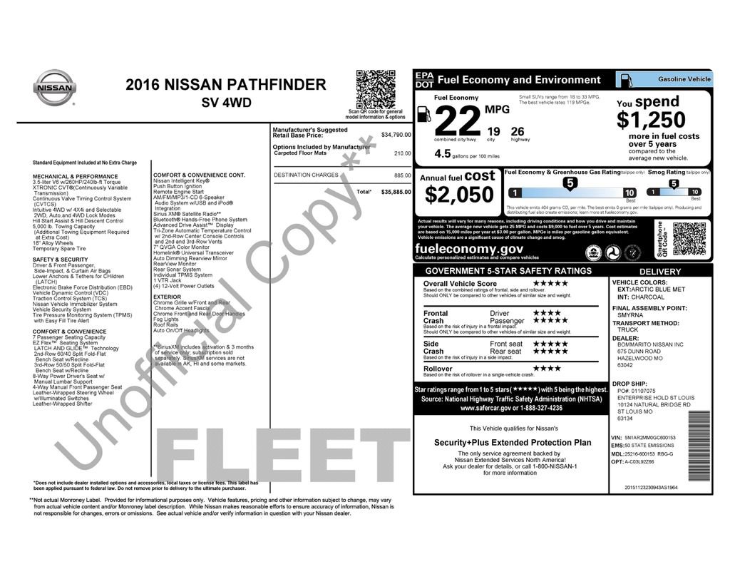 Used 2016 Nissan Pathfinder SV AWD/4WD image 3
