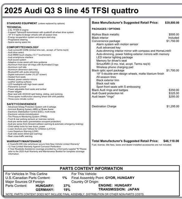 Certified 2025 Audi Q3 2.0T Premium w/ Convenience Package image 4