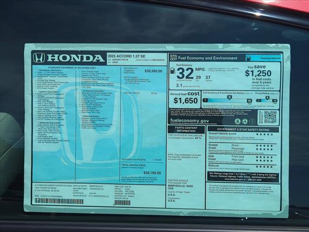 New 2025 Honda Accord SE image 22