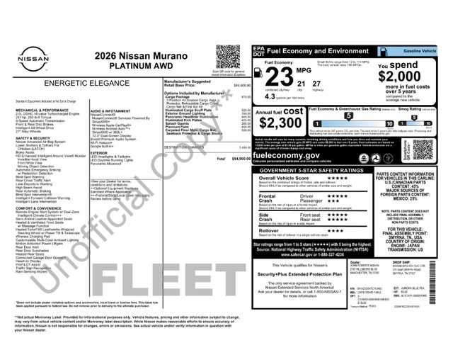 Used 2026 Nissan Murano Platinum w/ Cargo Package AWD/4WD image 2