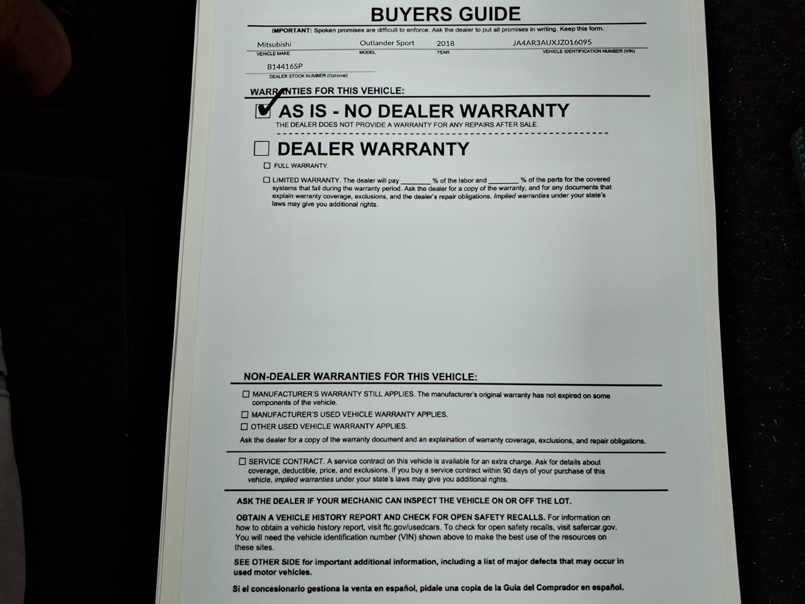 Used 2018 Mitsubishi Outlander Sport ES AWD/4WD image 34