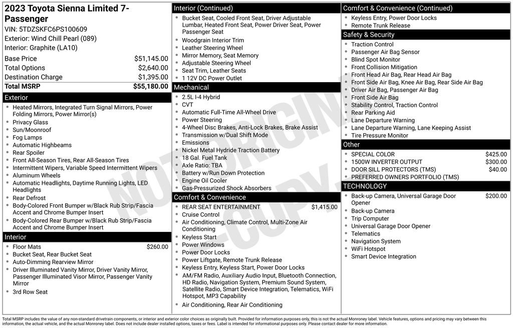 Used 2023 Toyota Sienna Limited AWD/4WD image 2