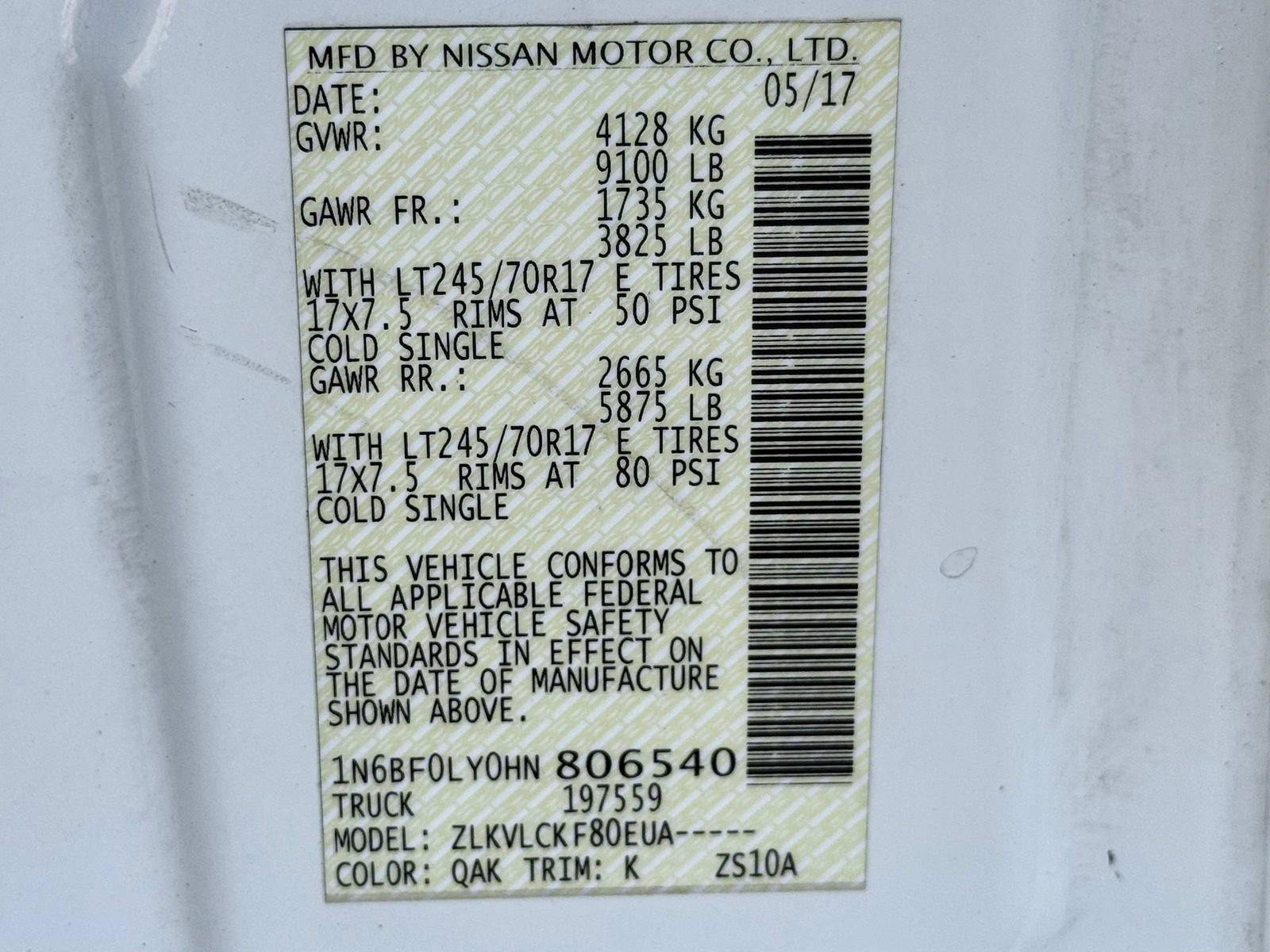 Used 2017 Nissan NV 2500 S w/ Power Basic Package RWD image 34