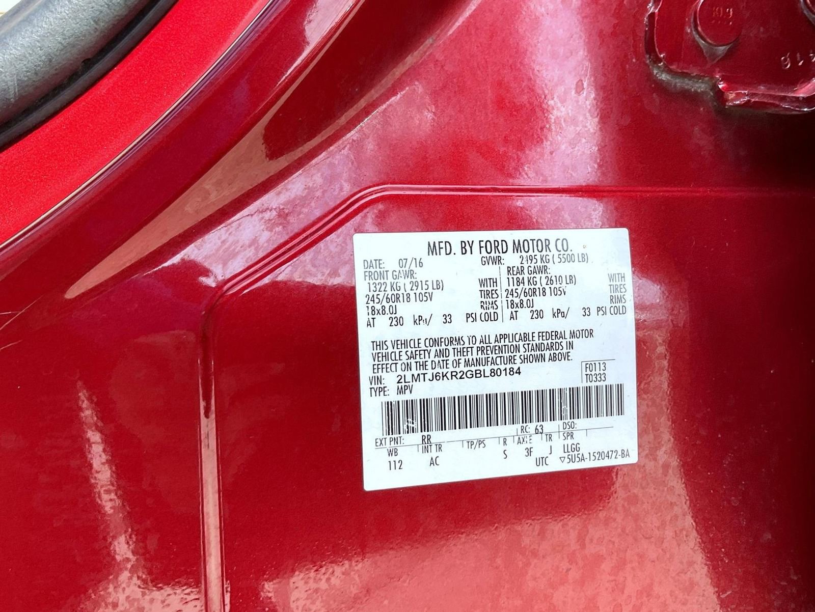 Used 2016 Lincoln MKX Select w/ Select Plus Package FWD image 26