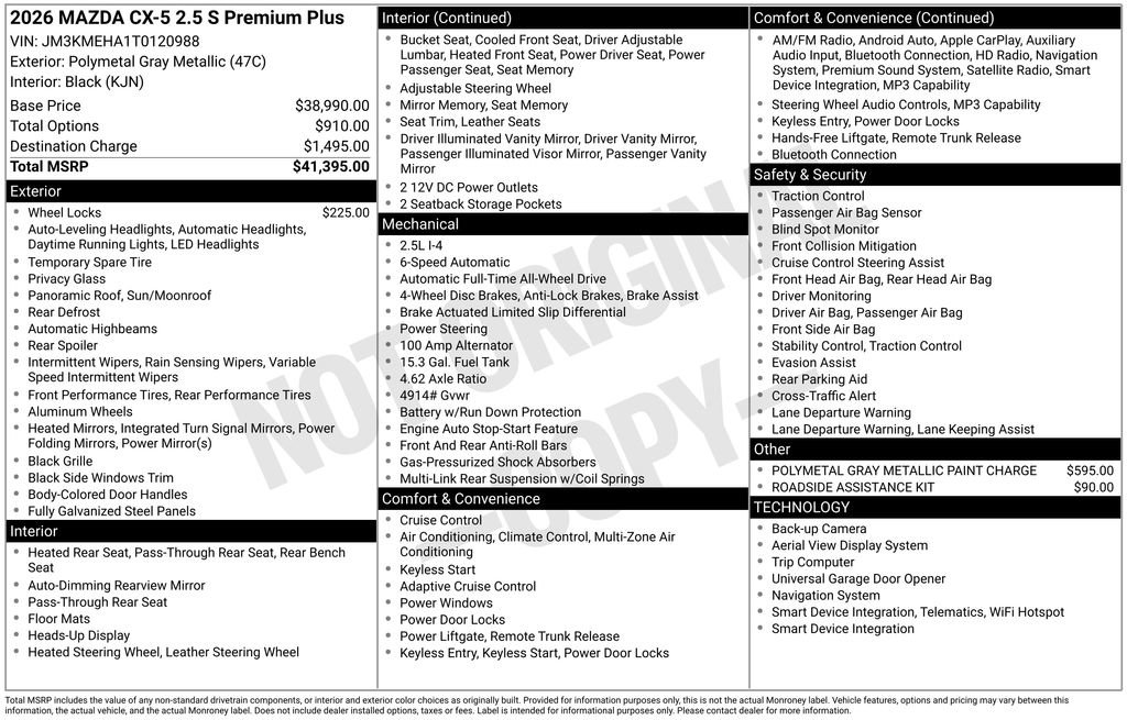 New 2026 MAZDA CX-5 2.5 S w/ Premium Plus Package AWD/4WD image 4