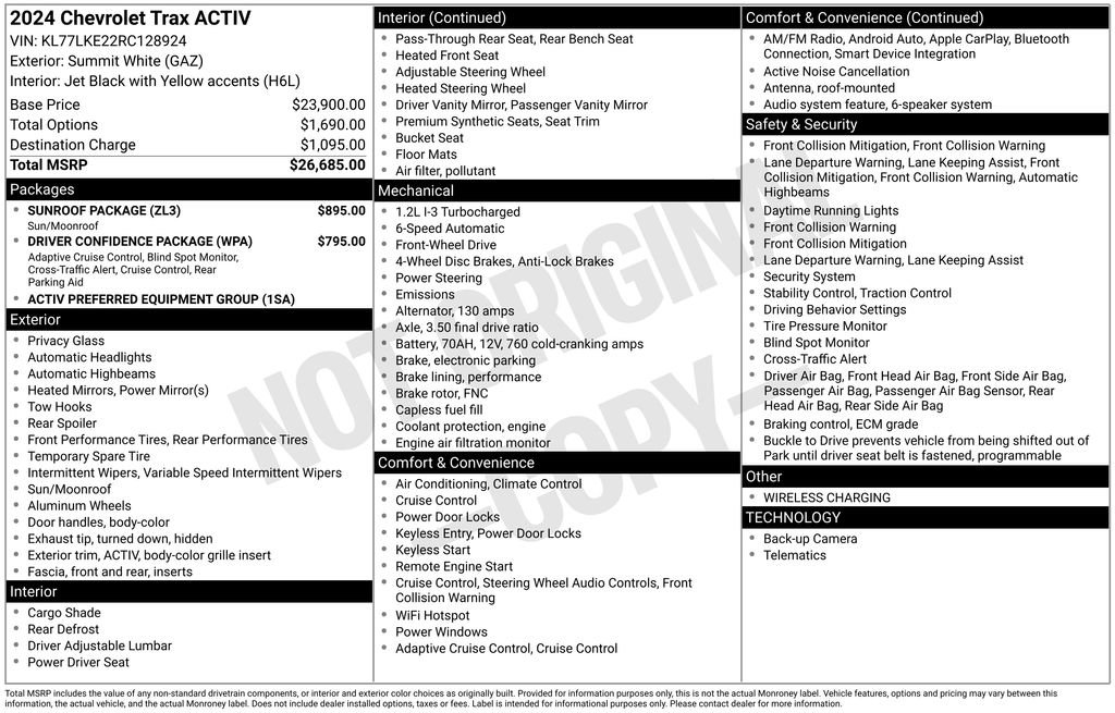 Certified 2024 Chevrolet Trax ACTIV w/ Sunroof Package image 10