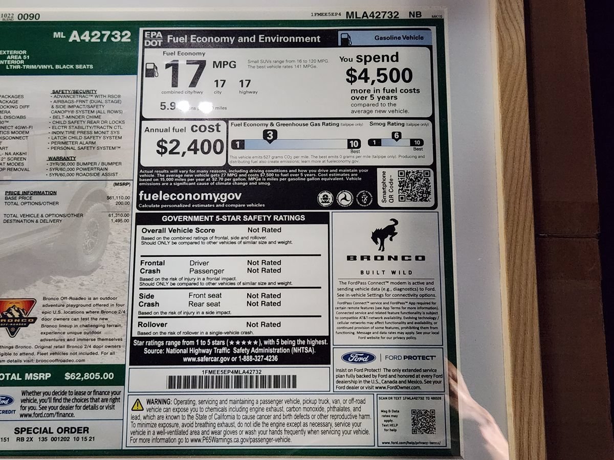 Used 2021 Ford Bronco First Edition AWD/4WD image 7