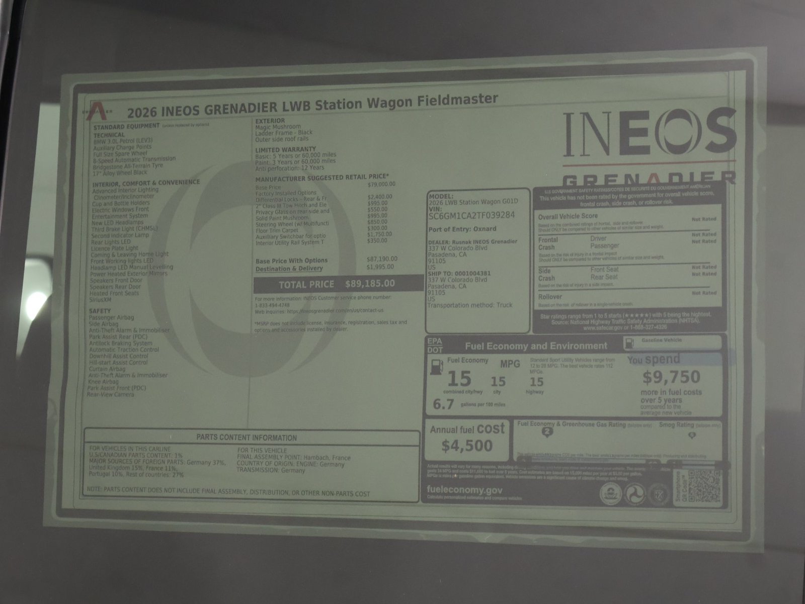 New 2026 INEOS Grenadier Station Wagon AWD/4WD image 23