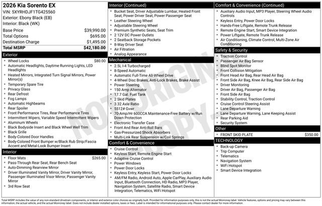 Certified 2026 Kia Sorento EX AWD/4WD image 10