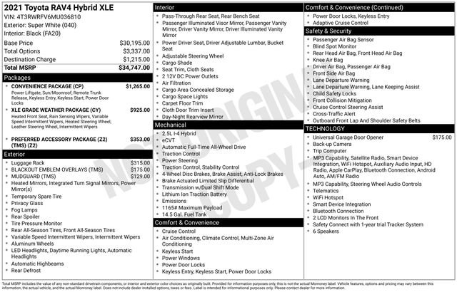 Used 2021 Toyota RAV4 XLE w/ Convenience Package AWD/4WD image 38