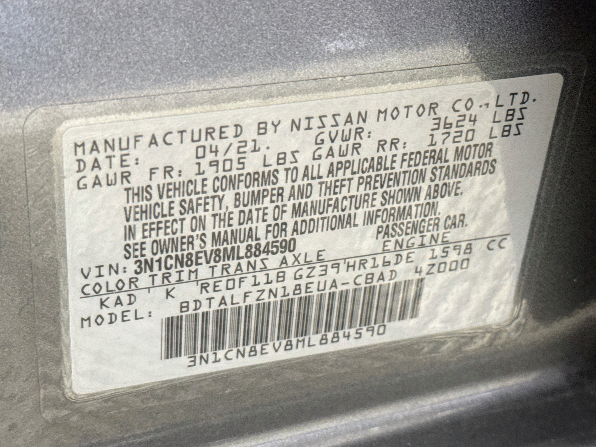 Used 2021 Nissan Versa SV FWD image 40