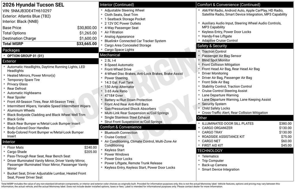 New 2026 Hyundai Tucson SEL FWD image 20