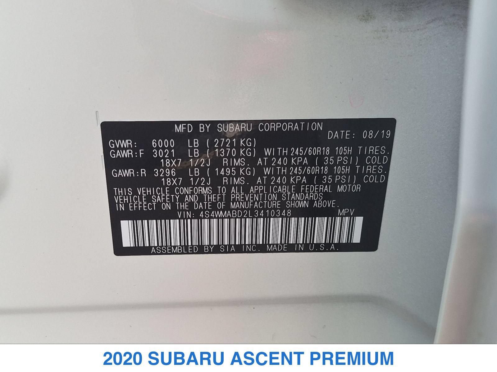 Used 2020 Subaru Ascent Premium AWD/4WD image 26