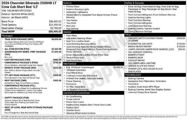 New 2026 Chevrolet Silverado 2500 LT w/ Trail Boss Package image 31
