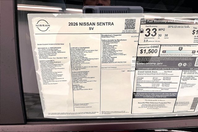 New 2026 Nissan Sentra SV w/ SV Convenience Package FWD image 39