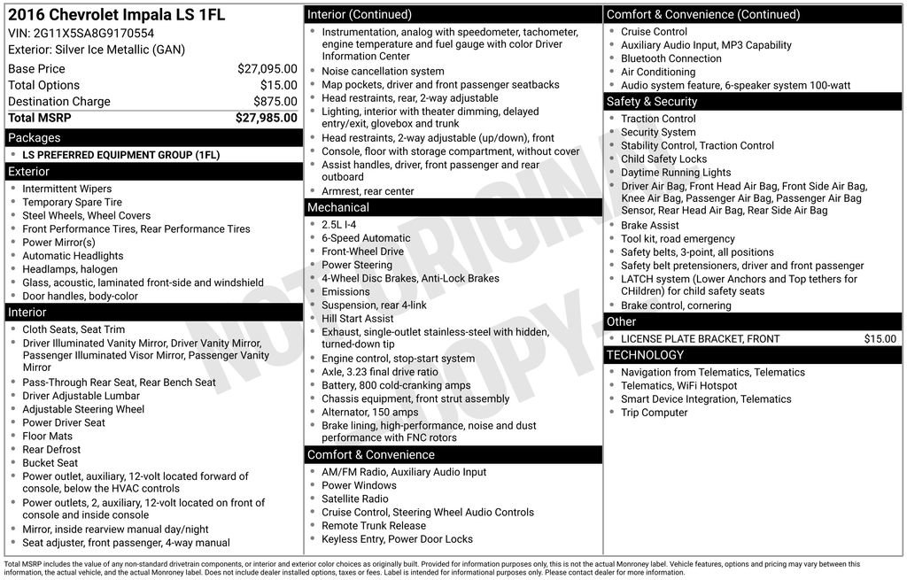 Used 2016 Chevrolet Impala LS image 37