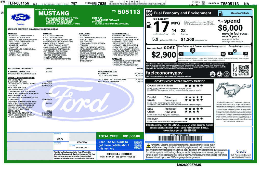 New 2026 Ford Mustang Dark Horse w/ Dark Horse Handlin Package RWD image 32