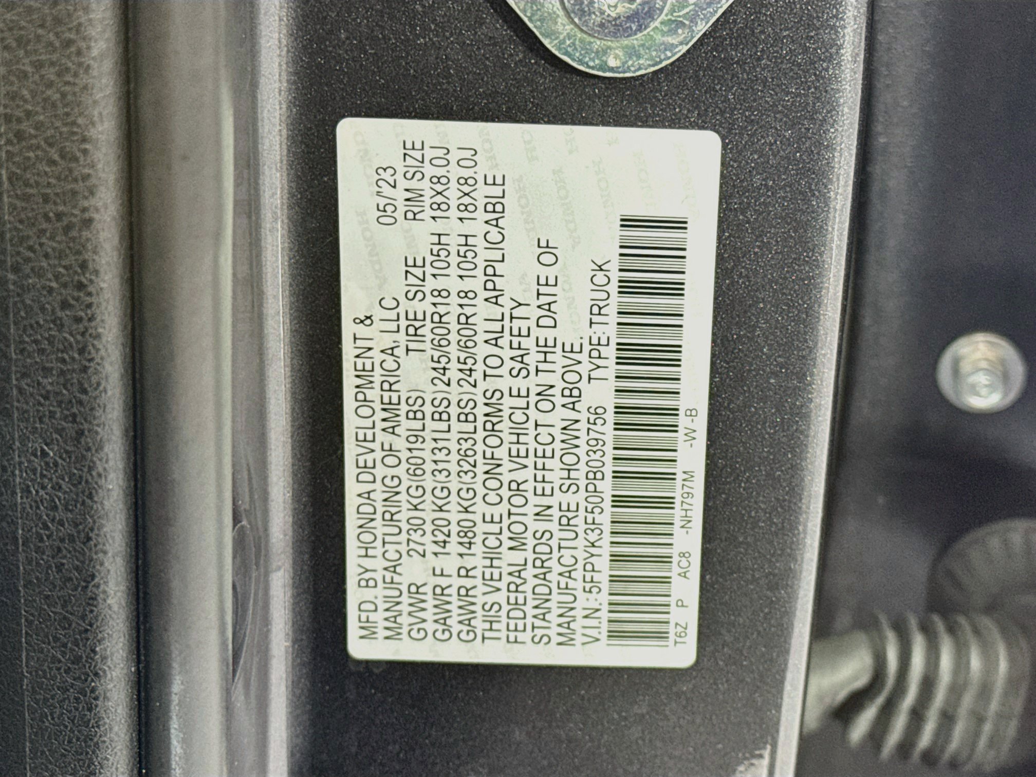 Certified 2023 Honda Ridgeline RTL image 32